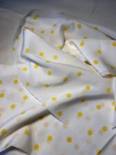 Vintage fabric Flowey White With Yellow Dots Silky Light Weight 45”x60” ￼ picture