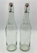Geyer Freres Mason Fondee EN 1895 Clear Glass Bottle W/Wire Lid 12.75