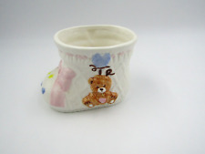 Baby Planter White Shoe Teddy Bear picture