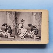 Stereoview Card 3D C1890 Victorian Pantomime Theatre Cindrella Prince Charming picture