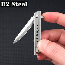 Titanium Alloy Pocket Folding Knife D2 Steel Blade Outdoor EDC Keychain Tool picture
