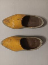 Vintage Wooden Shoes Genuine Small Dutch Clogs Holland Hand Carved Solid Wood  picture