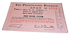 1949 PENNSYLVANIA RAILROAD PRR EMPLOYEE SYSTEM PASS #41791 picture