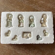 Precious Moments Miniature Nativity Set Pewter Nine 9 Piece 1989 Enesco picture