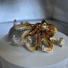 OCTOPUS  ON CRYSTAL TRINKET BOX BY KEREN KOPAL, HARD FIND, COLLECTION PIECE picture