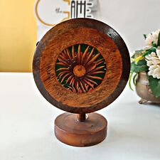 1970s Vintage Teakwood Openable Candle Holder picture