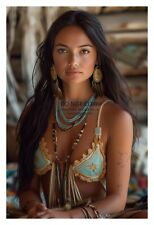 GORGEOUS YOUNG NATIVE AMERICAN LADY WOMEN 4X6 FANTASY PHOTO picture