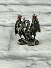 Neeley Comstock CCI Pewter Winged Dragon Rhinestones Diorama Miniature Figurine picture