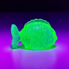 GREEN VASELINE GLASS URANIUM GLASS KOI FISH, Depression Style Glass, UV Aquarium picture