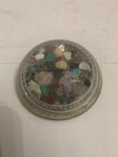 Vintage Cripple Creek Colorado Mineral Specimens Under Glass Paperweight picture