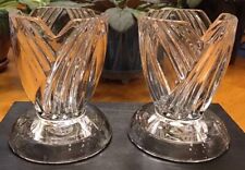 2 Lenox Crystal Kelly Collection Pillar Votive Tea light Tealight Candle Holders picture