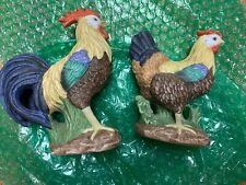 VTG Lefton China | Hand Painted Rooster and Hen | Set of 2 picture