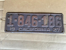 Vintage 1927 California License Plate 1-846-186 picture