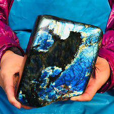 6.05LB Natural labradorite quartz crystal freeform polished specimen healing picture