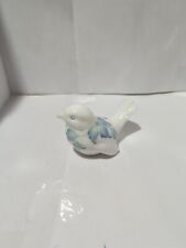 Fenton Glass Milk Glass Bird with Blue & Green Flowers ~ Hand Painted & Signed picture