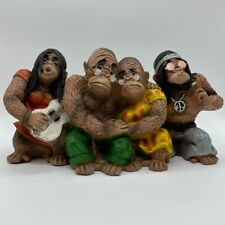 Universal Statuary Corp 1970 4 Monkey Figure Hippie Kids & Parents picture