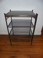 Longaberger Foundry Wrought Iron Shelf Side Table Rich Brown picture