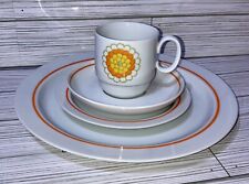 Georges Briard Florette Place Setting ~ Great Retro Vibe ~ Orange Yellow Flower picture