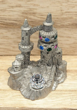 Vtg Spoontiques Pewter Pink Green Blue Crystal Castle Twin Turrets Fantasy M489 picture