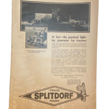 Splitdorf Tractor Generator Company Print Ad February 1920 Frame Ready picture