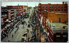 Oklahoma City Oklahoma 1909 Postcard Broadway Looking North Circus Day Parade picture