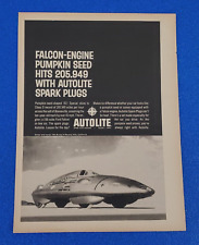 1961 AUTOLITE SPARK PLUG ORIGINAL PRINT AD 205.949 MPH BY BILL BURKE BONNEVILLE picture