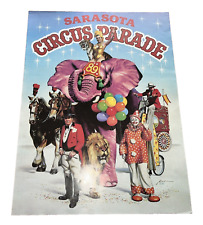 Vtg. 1989 Original Sarasota Circus Parade Poster Signed By Donald Rust 18