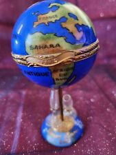 🎓Rare Limoges France Numbered 2000 Globe Trinket Box for Millennium Celebration picture