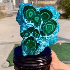 2.66LB Natural Chrysocolla/Malachite transparent cluster rough mineral sample picture
