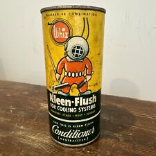 Vintage 1930`s WHIZ Auto Kleen-Flush Metal Full Can -  Scuba Diver picture