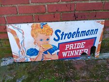 VINTAGE STROEHMANN SUNBEAM BREAD ADVERTISING GROCERY STORE SIGN WOODEN picture