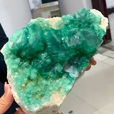 3 LB Rare Transparent Green Cube Fluorite Mineral Crystal Specimen/China picture