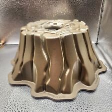 Nordic Ware Stump De Noel 10 cup bundt cake pan gold hard to find, preowned con. picture