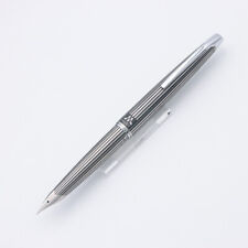 PILOT MYU μ Striped Fountain Pen Silver 1970s Vintage Nib F from Japan JP picture