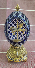 Faberge Sapphire Inspiration Crystal Caroulsel Egg The Franklin Mint picture