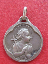 YOUNG ST JOHN THE BAPTIST RARE SILVER ANTIQUE BEAUTIFUL RELIGIOUS MEDAL PENDANT picture