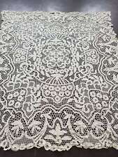 Antique beautiful 19th century French handmade tape lace tablecloth 214x192cm picture
