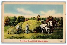 c1940 Greetings From Bald Knob Farmers Harvesting Arkansas AR Unposted Postcard picture