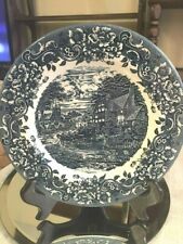 VINTAGE SALAD PLATE - BLUE AND WHITE CHINA - ENGLISH COUNTRY SCENE - 7