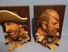 Vintage Pirate Bookends Syroco Wood Composite Nautical  picture