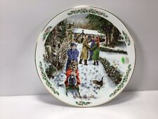 U30 Vintage Antique Royal Doulhton Family Christmas Design Porcelain Plate picture