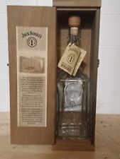 Jack Daniels Whiskey Barrel House 1 Decanter Bottle w/ Wood Box + Hang Tag picture