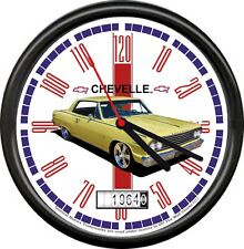 Licensed 1964 Chevy Chevelle Yellow Chevrolet General Motors Sign Wall Clock picture