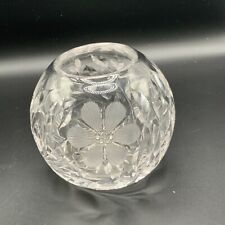 Vintage Exquisite Clear Lead Crystal Floral Table Decorative Round Bowl Vase picture