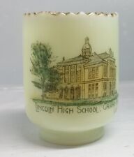 Antique Souvenir Custard Glass Toothpic Holder Leigh School HOLY GLOW BATMAN  picture