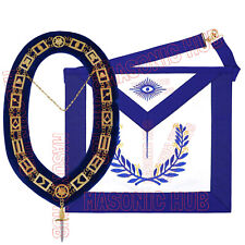 Masonic Regalia Blue Lodge Officer TYLER Lambskin Aprons & Chain Collars + Jewel picture
