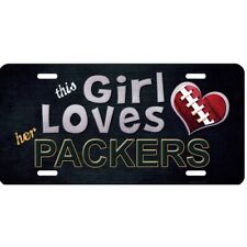 this girl loves her green bay packers nfl football team logo license plate picture