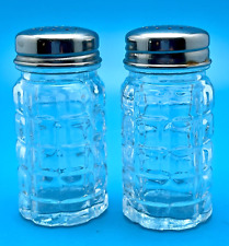 Tablecraft Glass Salt & Pepper Shaker Set Stainless Steel Top Notalgia 1.5 oz picture