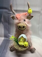 Spring/Easter OOAK Djh Handmade Highland cow Approximately 8” picture