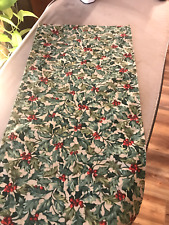 Custom-made w/ LONGABERGER AMERICAN HOLLY Christmas Holiday fabric Table runner picture
